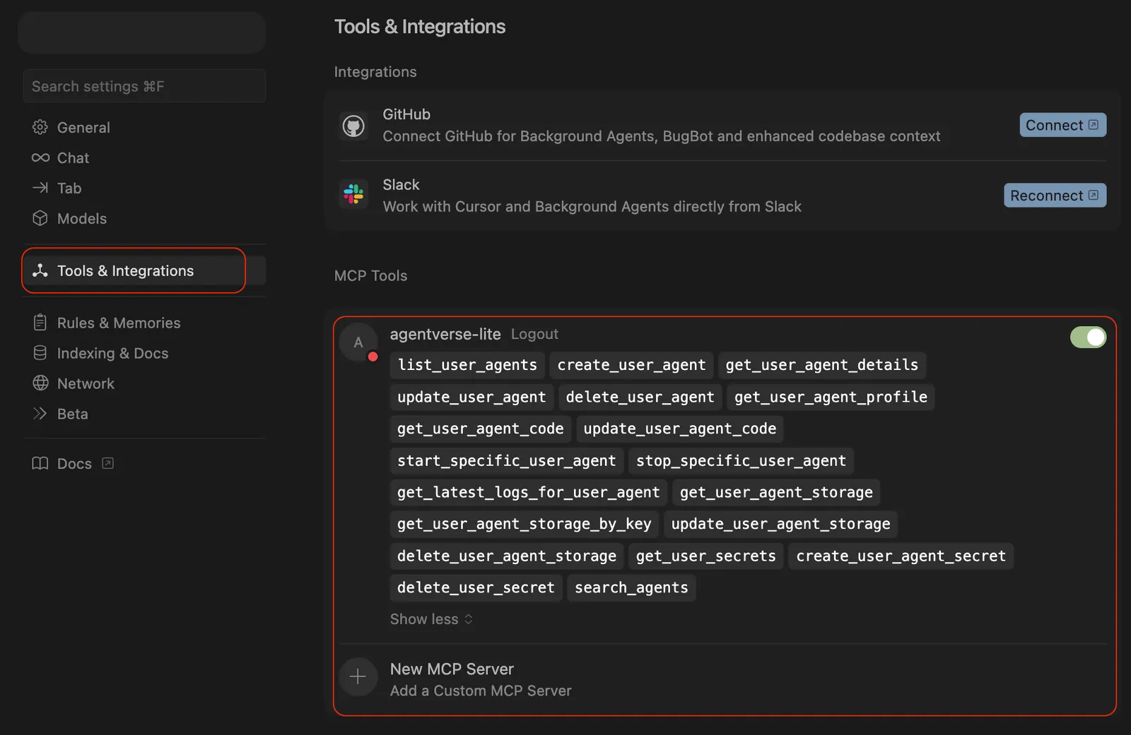 Agentverse MCP Cursor